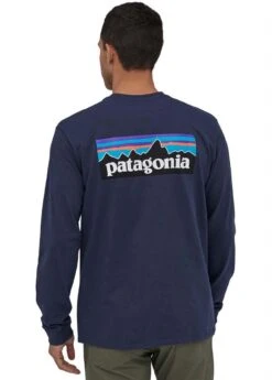 Patagonia Men's Longsleeve P-6 Logo Responsibili-Tee -Patagonia Store 2122 patagonia menslongsleevep6logoresponsibilitee classicnavy