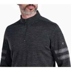 Men's Light Kuhl Team 1/4 Zip -Patagonia Store 3237 light kuhl team qtr zip smoke detail 2