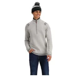 Obermeyer Gambel 1/2 Zip Sweater - Men's -Patagonia Store fw2324 obermeyer mensgambelhalfzipsweater mercury 1