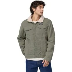 Patagonia Men's Pile-Lined Trucker Jacket -Patagonia Store fw2324 patagonia menspilelinedtruckerjacket sleetgreen 1