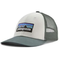Patagonia P-6 Logo LoPro Trucker Hat -Patagonia Store fw2324 patagonia p6logoloprotruckerhat whitenouveaugreen