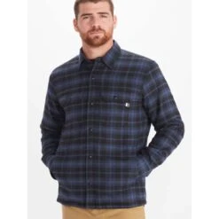 Marmot Men's Ridgefield Heavyweight Sherpa Lined Flannel -Patagonia Store fw23 marmot mensridgefieldheavyweightsherpalinedflannel storm 1