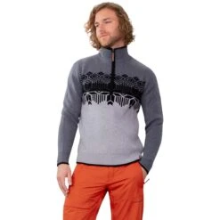 Obermeyer Men's Brady ½ Zip Sweater -Patagonia Store fw23 obermeyer mensbradyhalfzipsweater knightly 1