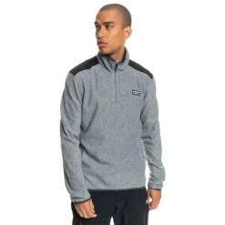 Quiksilver Men's Aker HZ Fleece -Patagonia Store fw23 quiksilver mensakerhzfleece heathergrey 1
