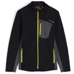 Spyder Men's Bandit Full Zip Fleece Jacket 9 Spyder Men's Bandit Full Zip Fleece Jacket -Patagonia Store fw23 spyder mensbanditfullzipfleecejacket blackcitron 1