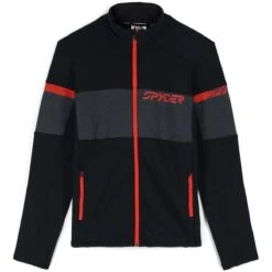 Spyder Men's Speed Full Zip Fleece Jacket -Patagonia Store fw23 spyder mensspeedfullzipfleecejacket blackvolcano 1